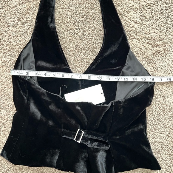 Zara Velvet Steampunk Cosplay Goth Black Halter Open Back Vest Women’s Large - Picture 14 of 15